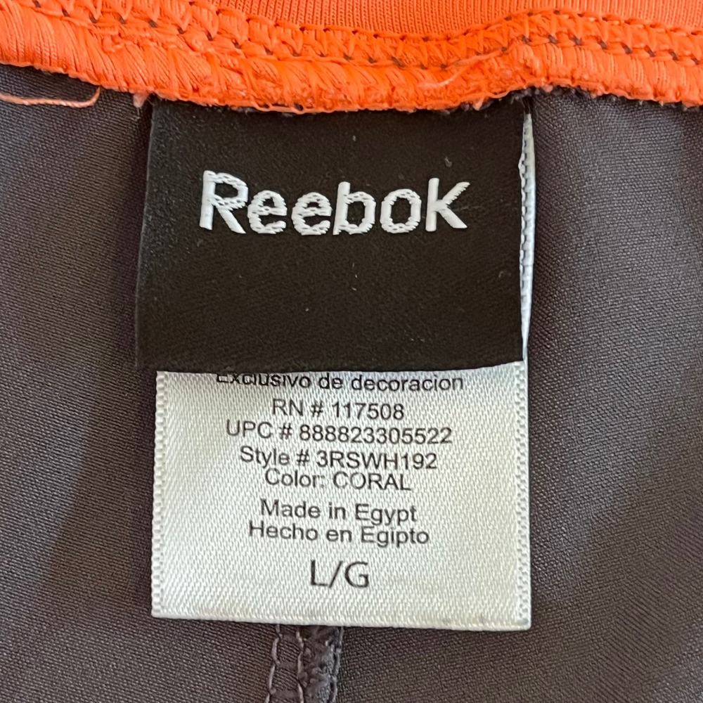 Reebok Running Shorts Gray Orange Athletic Shorts Large - Picture 7 of 10